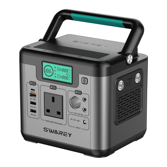 SWAREY 518Wh Power Station Power Solar Generator Backup Emergency Power Supply