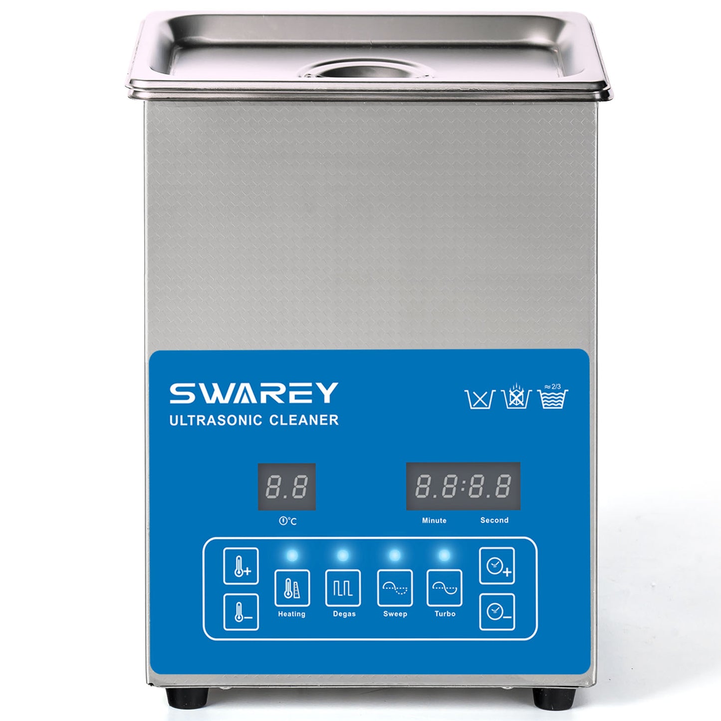 Swarey 2.5L Ultrasonic Cleaner Professional Ultrasound Clean Machine with Degas & Timer and Heater for Ring, Silver, Eyeglass, Watches, Jewelry, Coins, Industrial Accessory