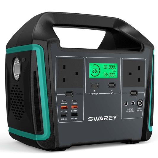 SWAREY Portable Power Station S1000, 725Wh Lithium-ion Battery Solar Generator, 1000W(Surge 1500W) AC Outlet,PD 65W, Emergency Power Pack for Outdoors Camping Travel RV Home