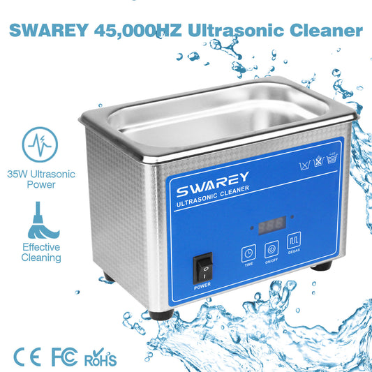 SWAREY 800ML Ultrasonic Cleaner 45000Hz Ultrasonic Jewellery Cleaner Professional Cleaner Machine with Basket and 18 Working Time Cleaner Ultrasonic