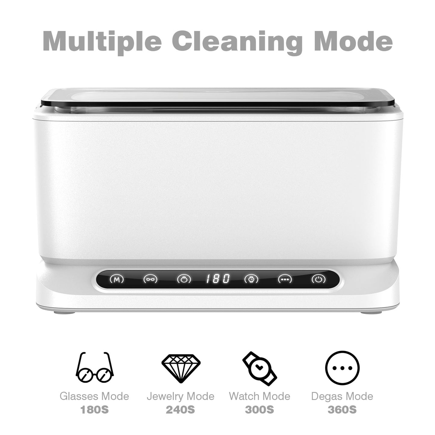 SWAREY Ultrasonic Cleaner 800ML Ultrasonic Jewelery Cleaner with 2 Baskets and 4 Cleaning Modes 45KHz Large Capacity Professional Ultrasonic Cleaner for Dentures Jewelry Glasses Watches Coins