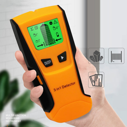 Swarey Electronic Stud Finder 3-in-1 Wall Detector Metal Wood AC Wire Scanner Automatic Calibration with LCD Display LED Indicators Beep Function Anti-skid