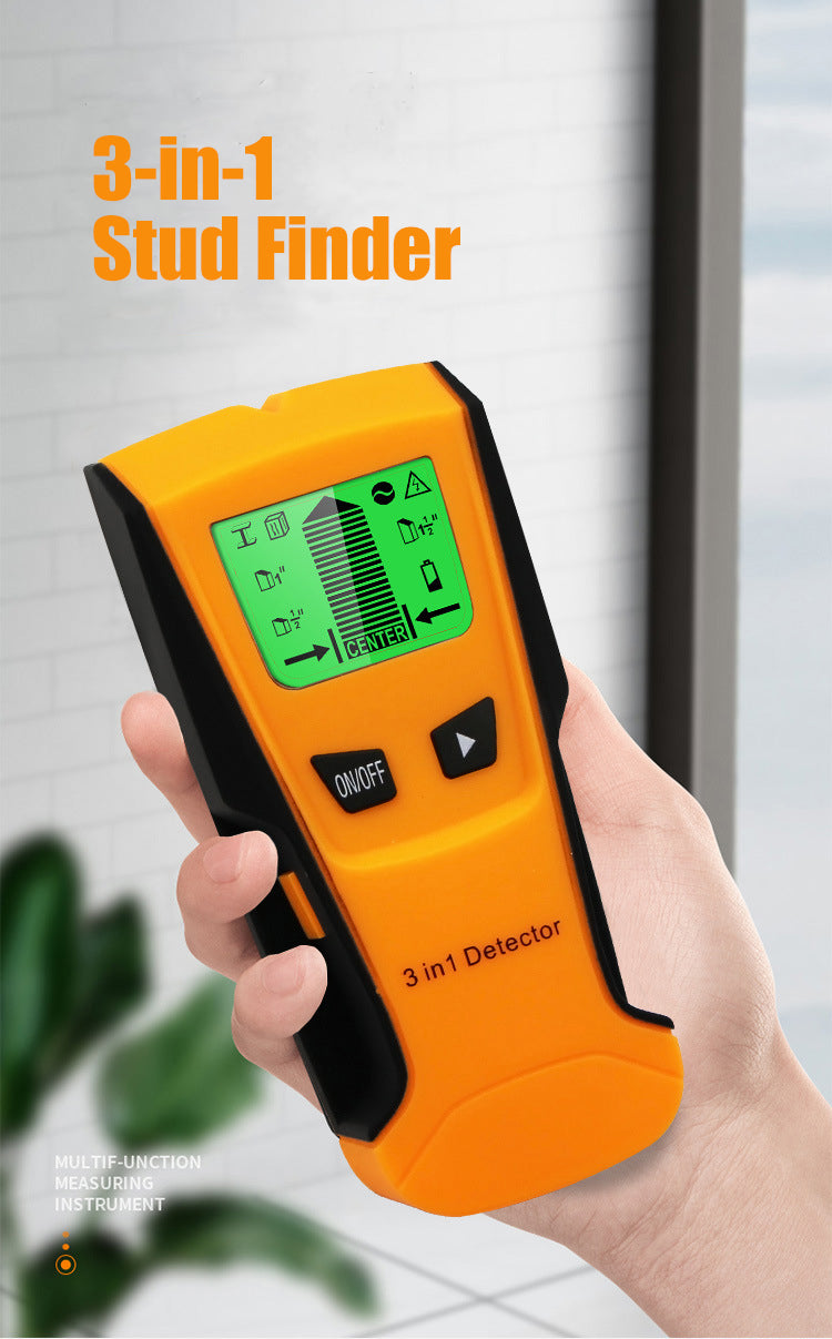 Swarey Electronic Stud Finder 3-in-1 Wall Detector Metal Wood AC Wire Scanner Automatic Calibration with LCD Display LED Indicators Beep Function Anti-skid